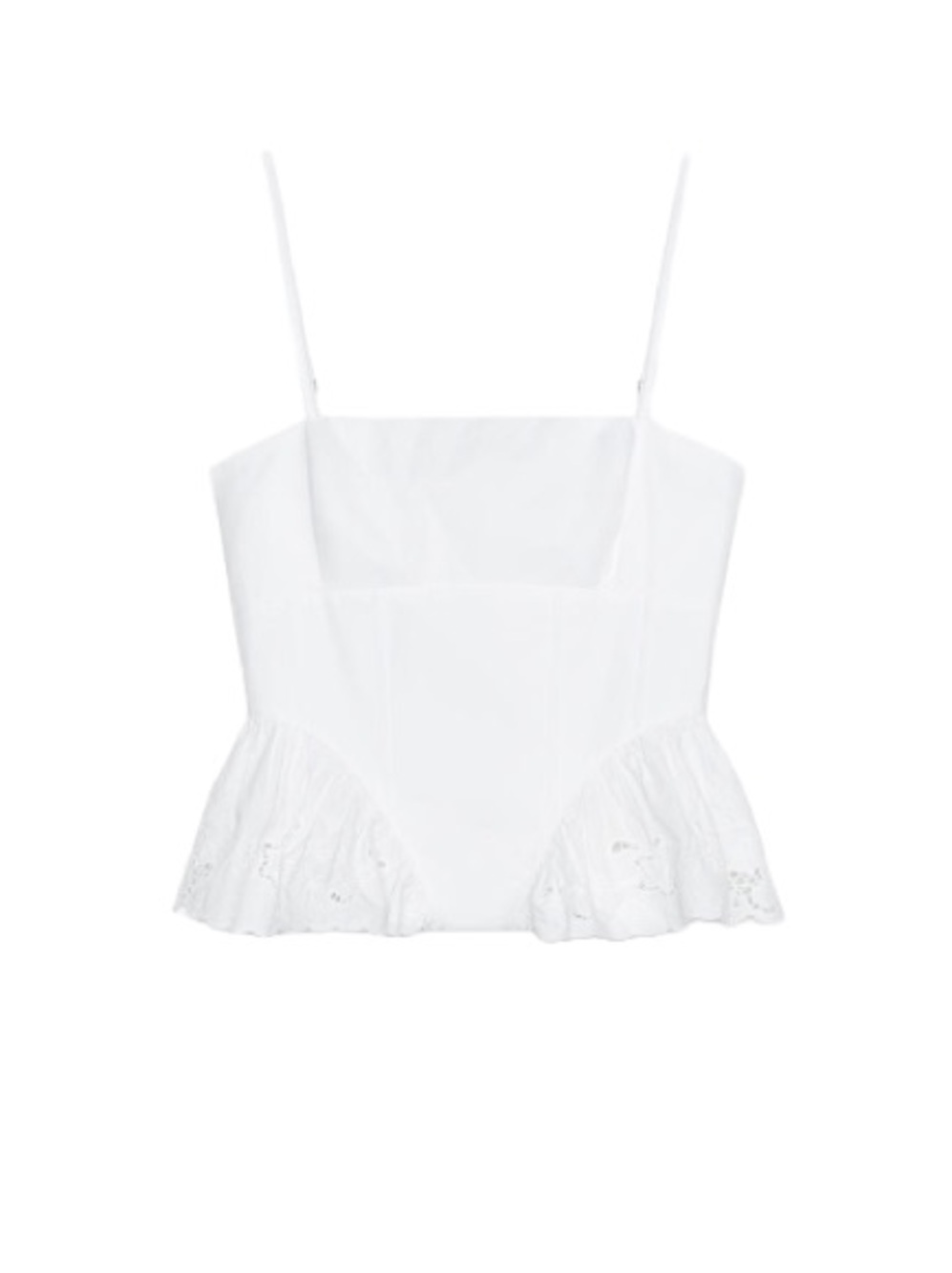 Zara White Lace-Peplum Cami Top - Size Small